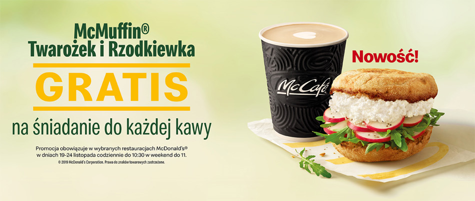 McDonald’s McMuffin Twarożek i Rzodkiewka gratis do kawy